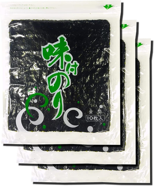 【送料無料】味のり全型 ３０枚（１０枚入×３袋）【メール便にてお届け】