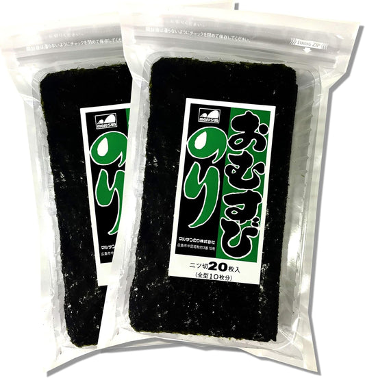 【送料無料】味付おむすびのり　半切２０枚入×２袋 （全型2０枚分）【メール便・ポスト投函】