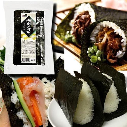 【送料無料】瀬戸内海産 焼き海苔 おむすび・手巻き用 半切80枚（半切４０枚入×２袋）【メール便】